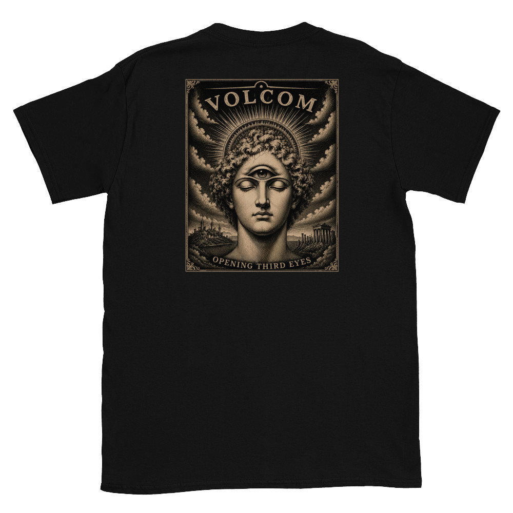 Volcom Opening Third Eyes T Shirt Gothic Vintage Eye Graphic Black Tee