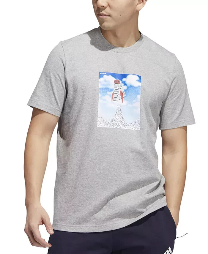 adidas Men’s T-Shirt XL BOOST Rocket tee Short sleeve Grey Heather NWT