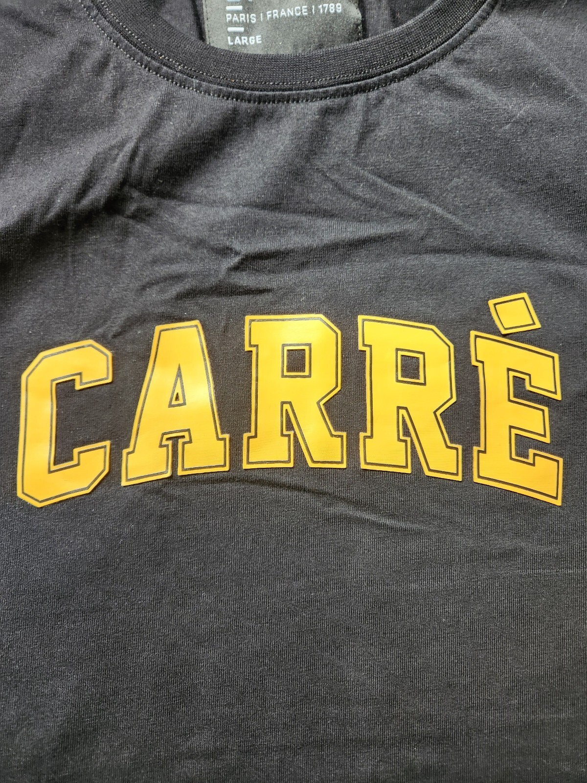 Mens Carre black and yellow muscle tee tank size large streetwear athleisure