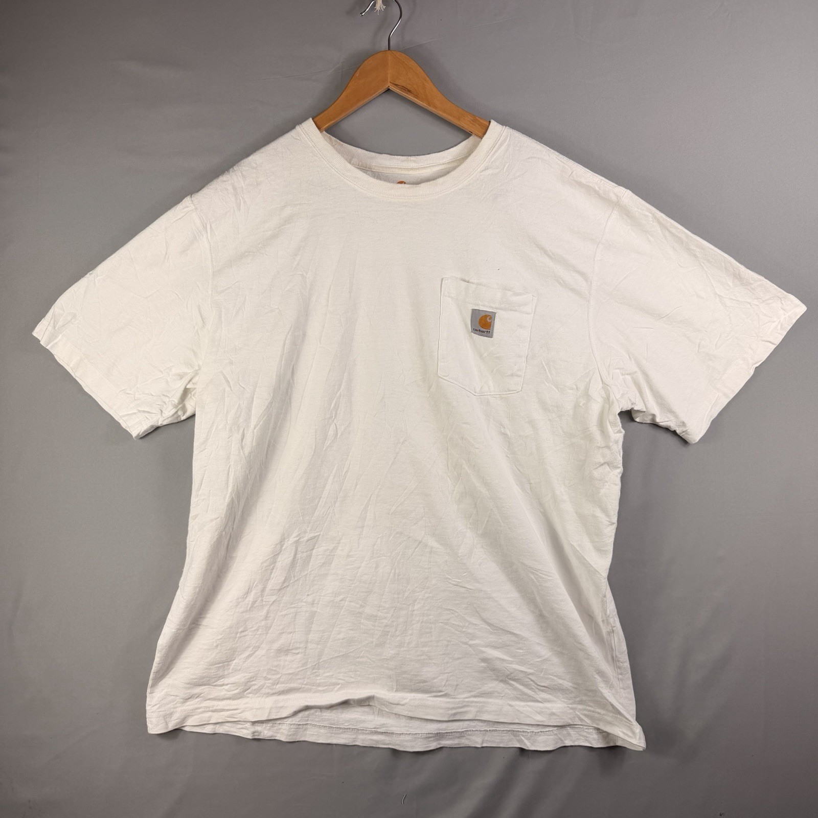 Carhartt T-Shirt Men’s XL Original Fit White Short Sleeve Pocket Tee 100% Cotton