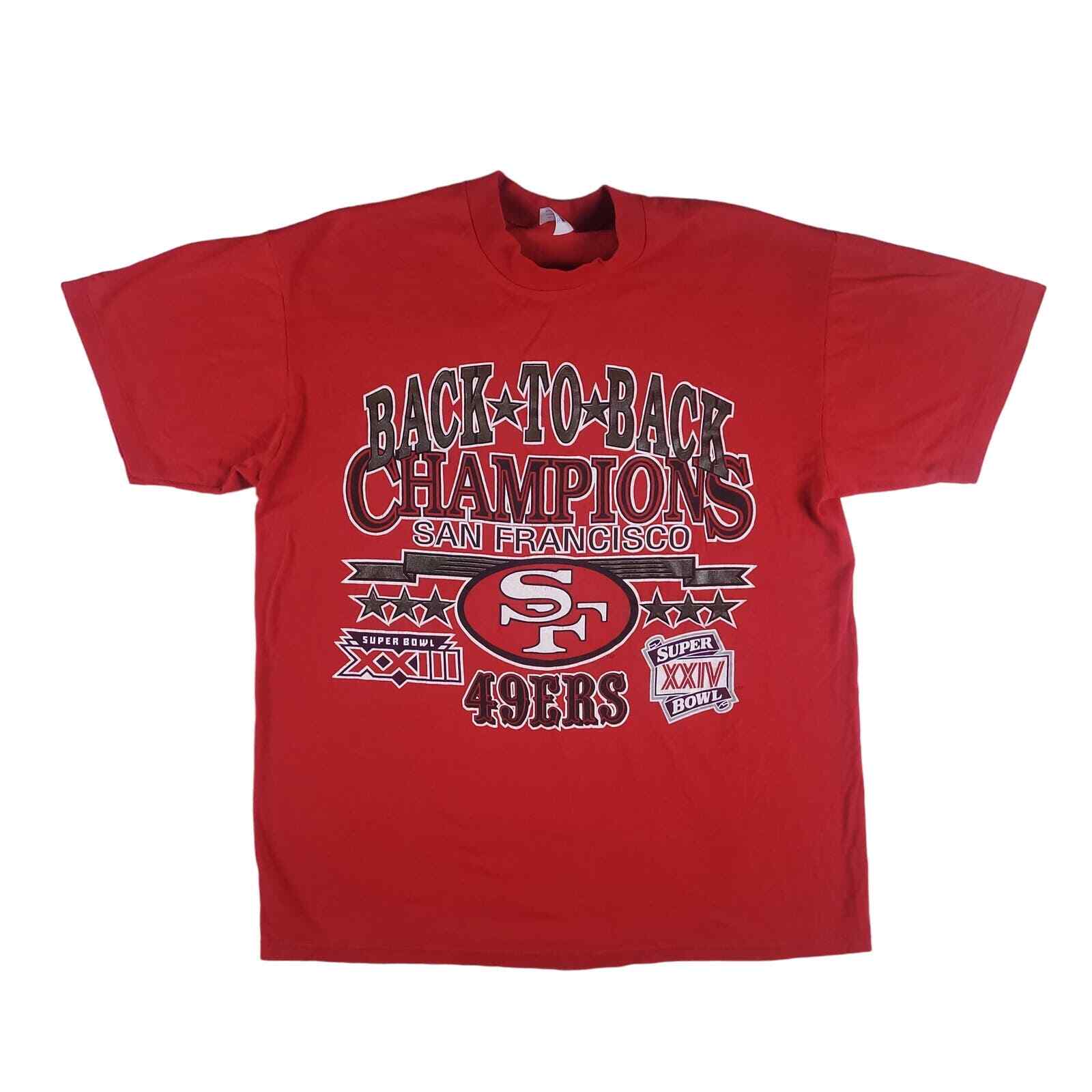 Vtg Logo 7 Mens XL T Shirt San Francisco 49ers 1989 1990 Champions NFL