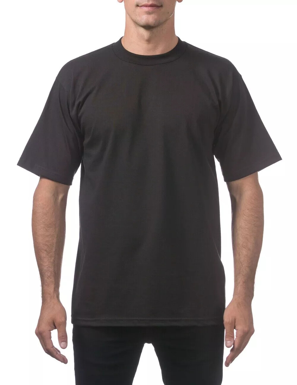 6 Pack ProClub Pro Club Mens Heavyweight Black Short Sleeve T-Shirts Cotton Tees
