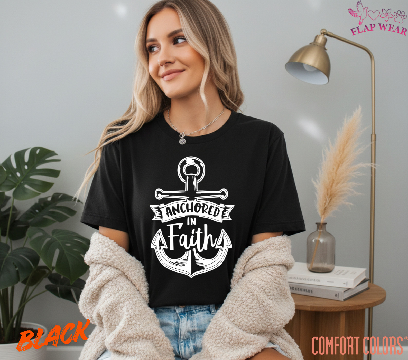 Unisex Anchored In Faith T-Shirt, Men T shirt,Women T shirt Gift Christian Top