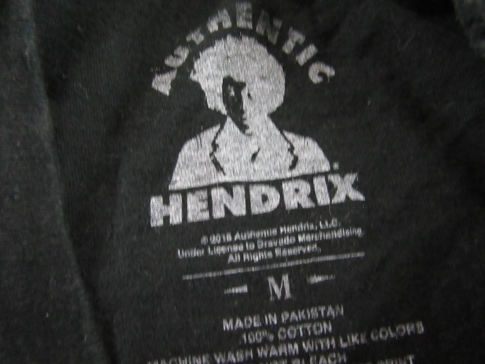 JIMI HENDRIX Peace Sign American Flag Psychedelic Rock Black T Shirt Size M
