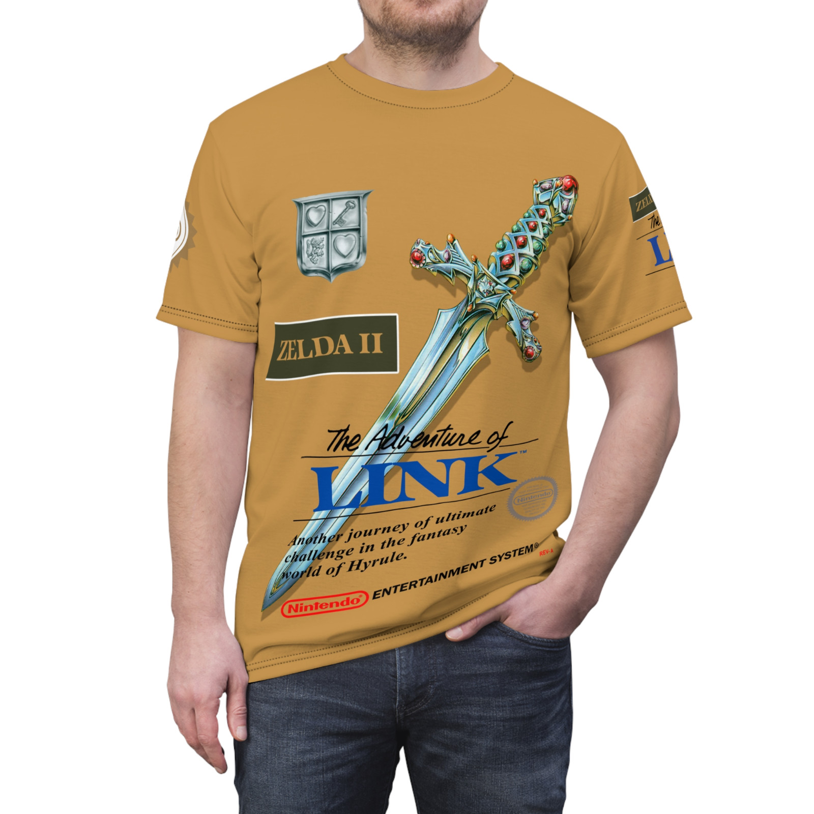 Zelda II: The Adventure of Link 1998 NES Retro Nintendo Video Game Cover T-Shirt