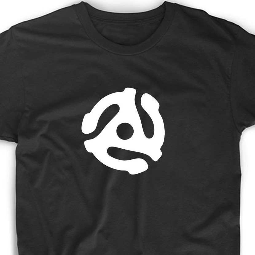 45 Record Adapter T Shirt Music Tee Musician Vinyl Collector Funny DJ Album Gift