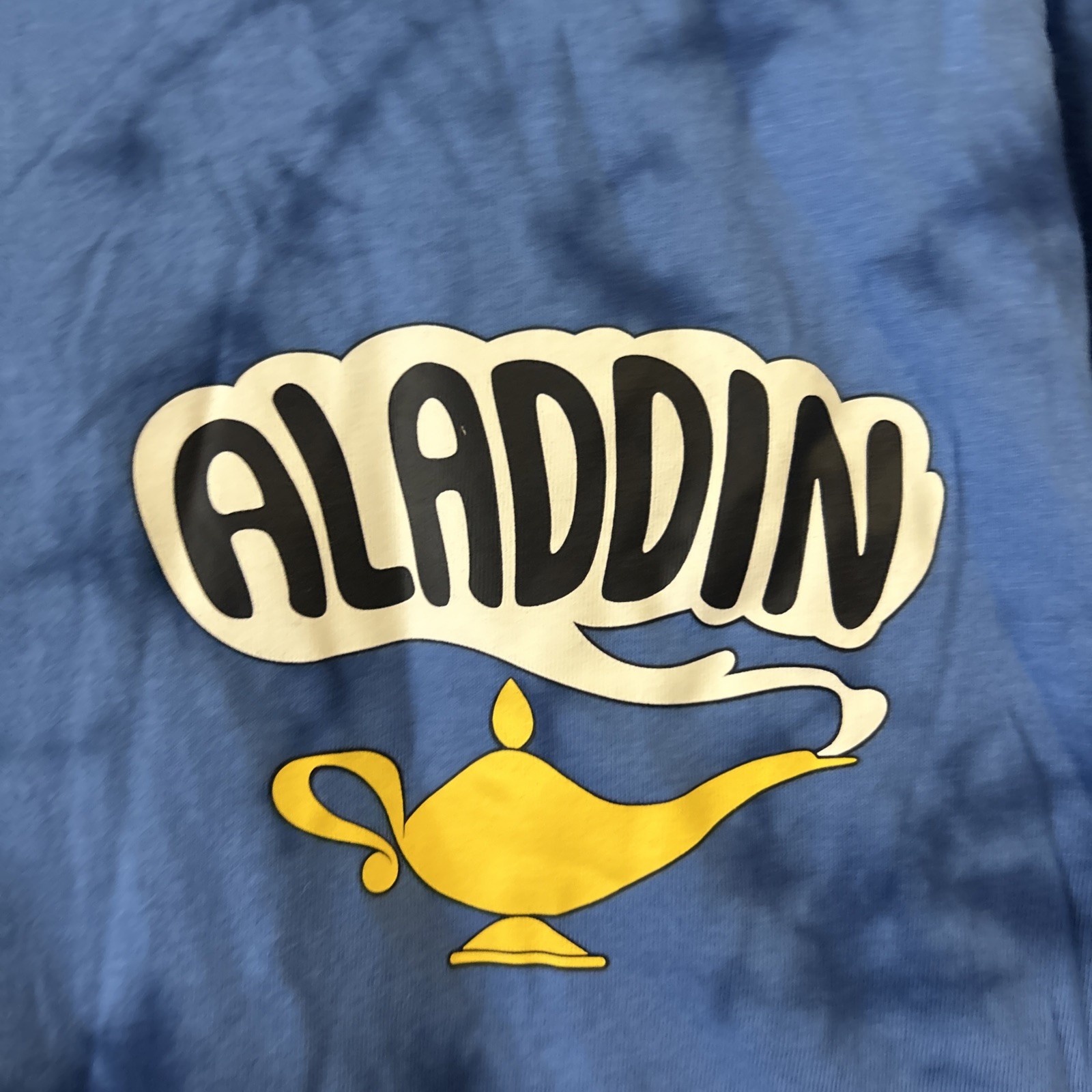 Disney Aladdin Balcony Scene Tie-Dye Blue Long Sleeve T-Shirt Medium