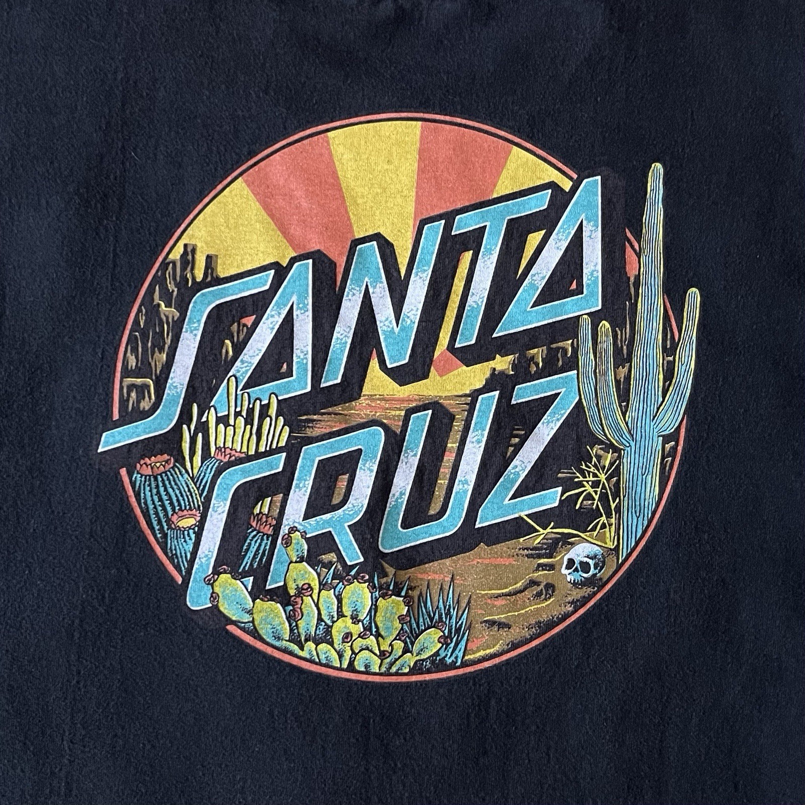 Santa Cruz Skateboards Copper Dot T-Shirt Black Size Medium Desert Graphic Skate