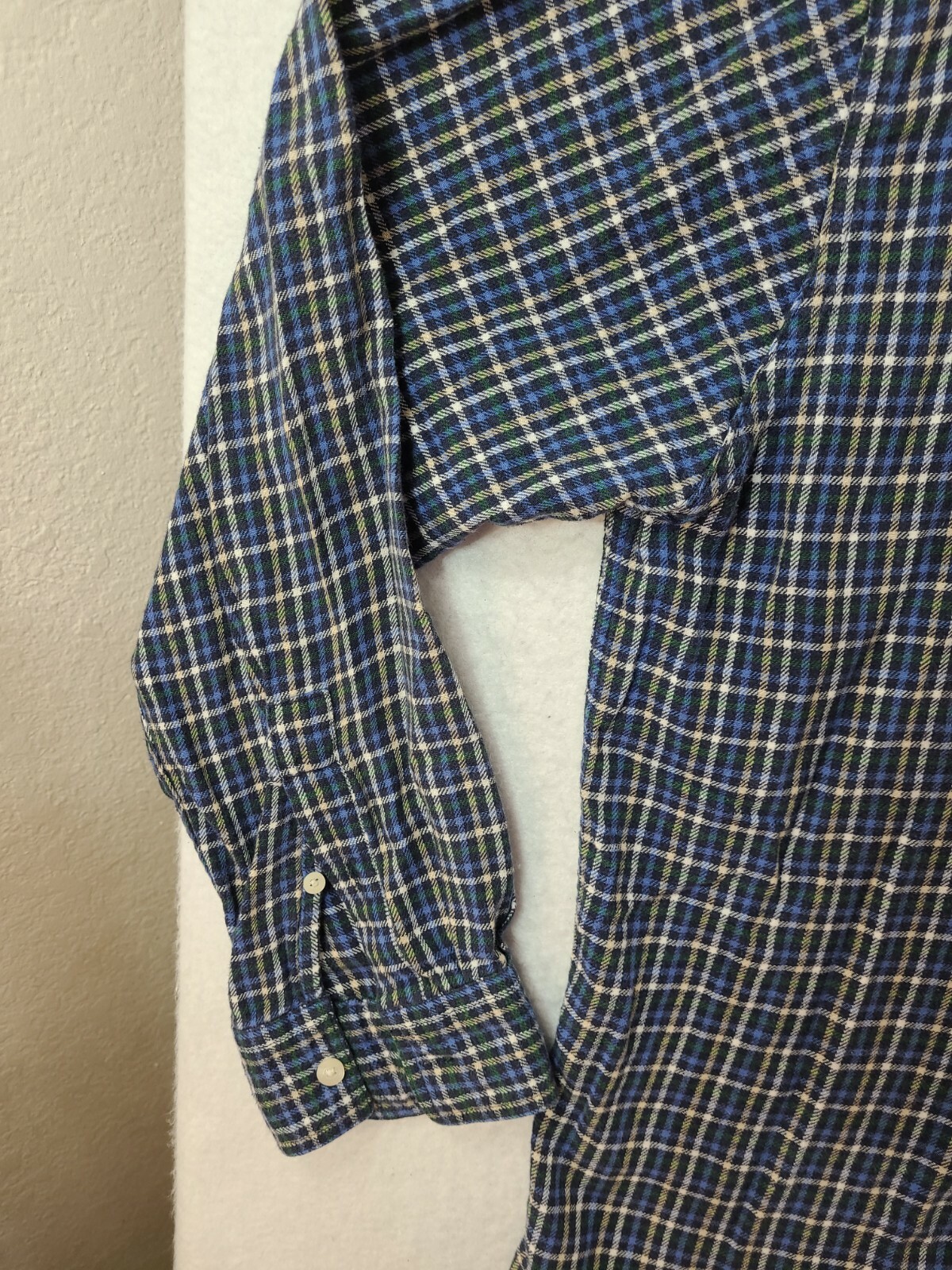 Chaps Mens Large Blue Plaid Long Sleeve Button Up Flannel Shirt