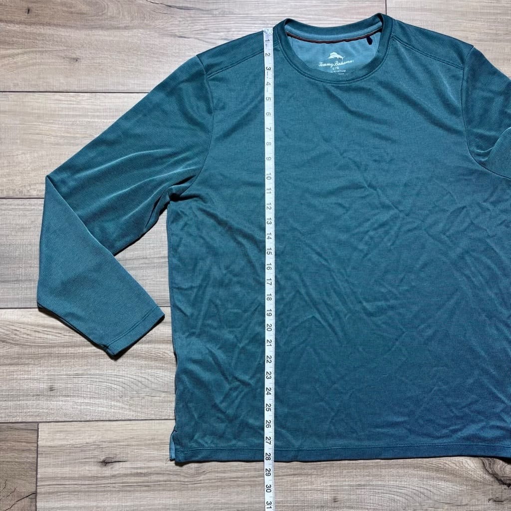 Tommy Bahama Mens Crew Neck Long Sleeve Tencel Modal Shirt Size L Green