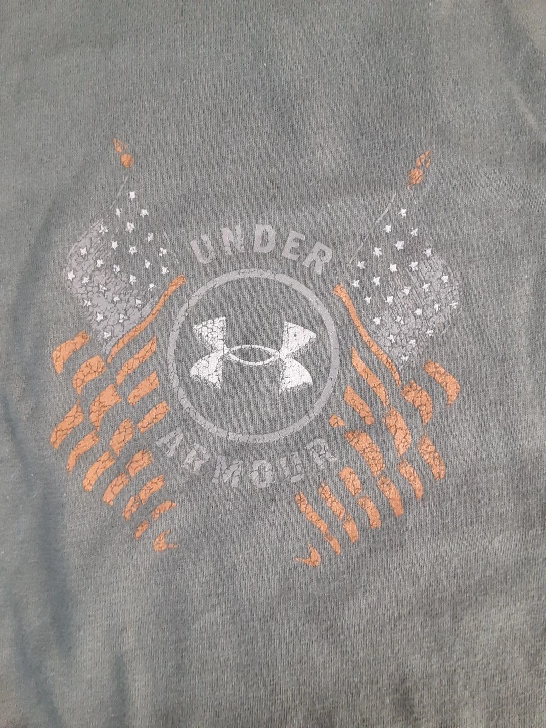 Under Armour Shirt Mens Large OD Green Freedom Snake T Graphic Tee USA Flag New