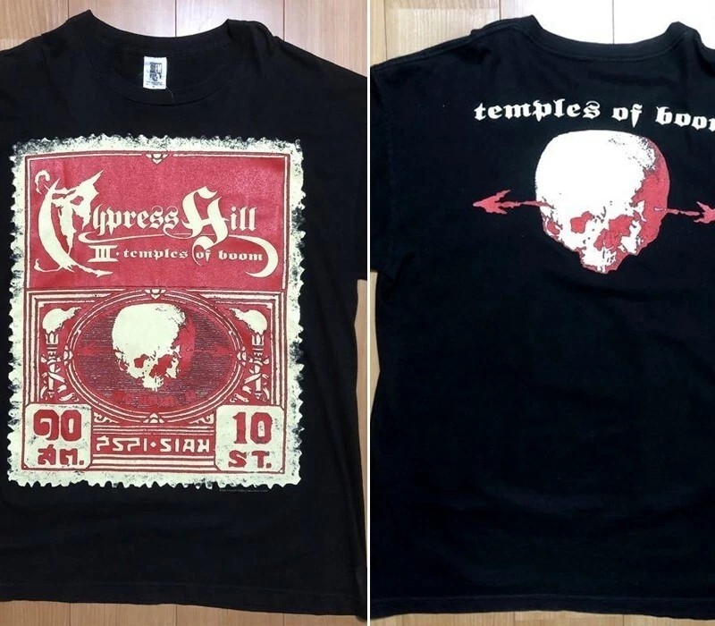 Cypress Hill band 90s Temples Of Boom 2 sided black T shirt classic Style