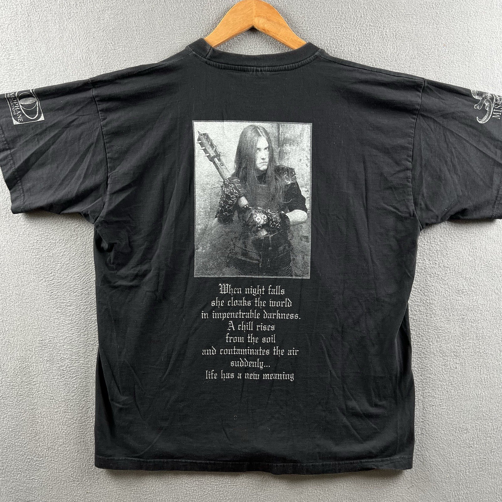 Vintage 1Burzum Shirt Mens XL Black When Night Falls Misanthropy Records RARE OG