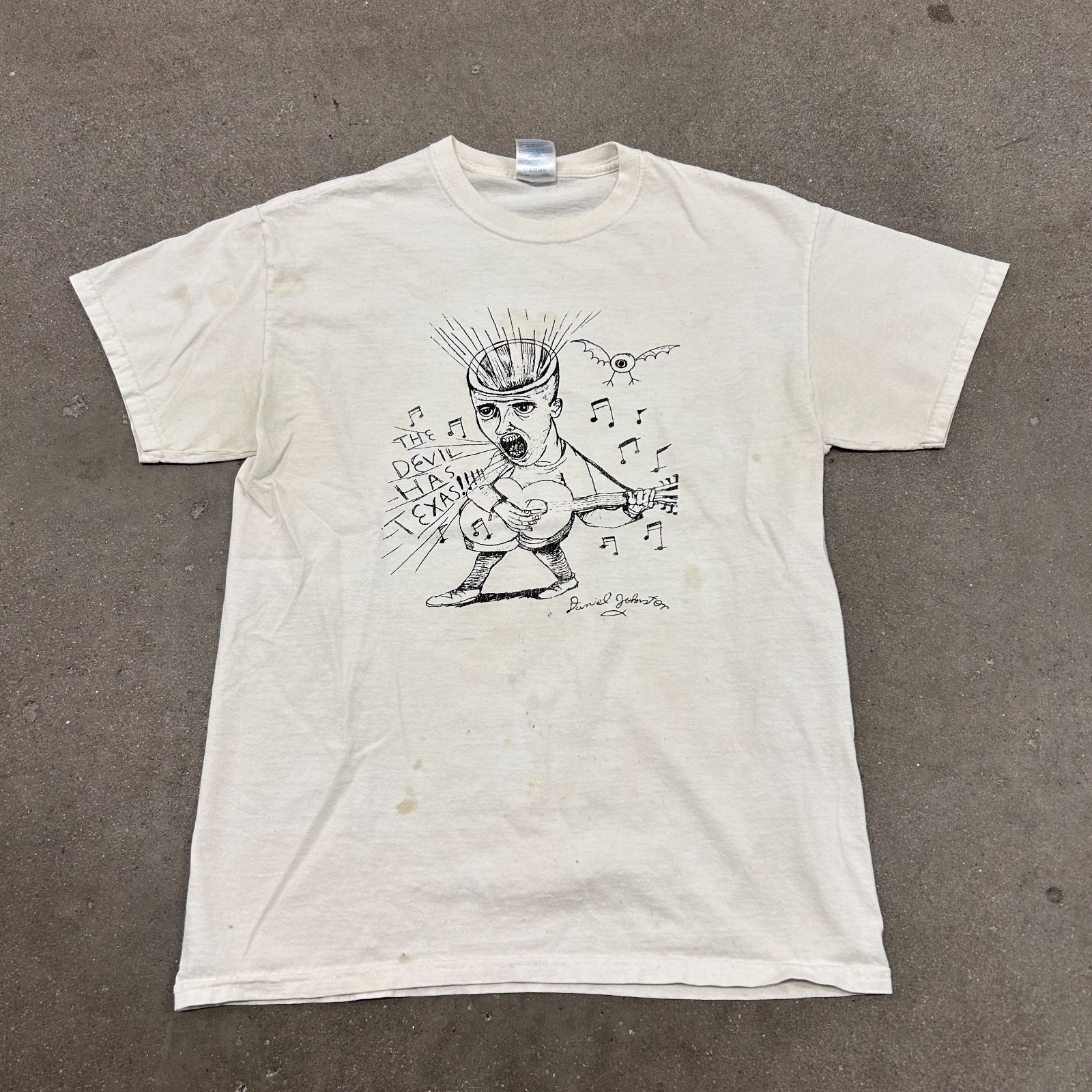 Vintage y2k Worn in Thrashed Daniel Johnston Band Tee T Shirt Grunge