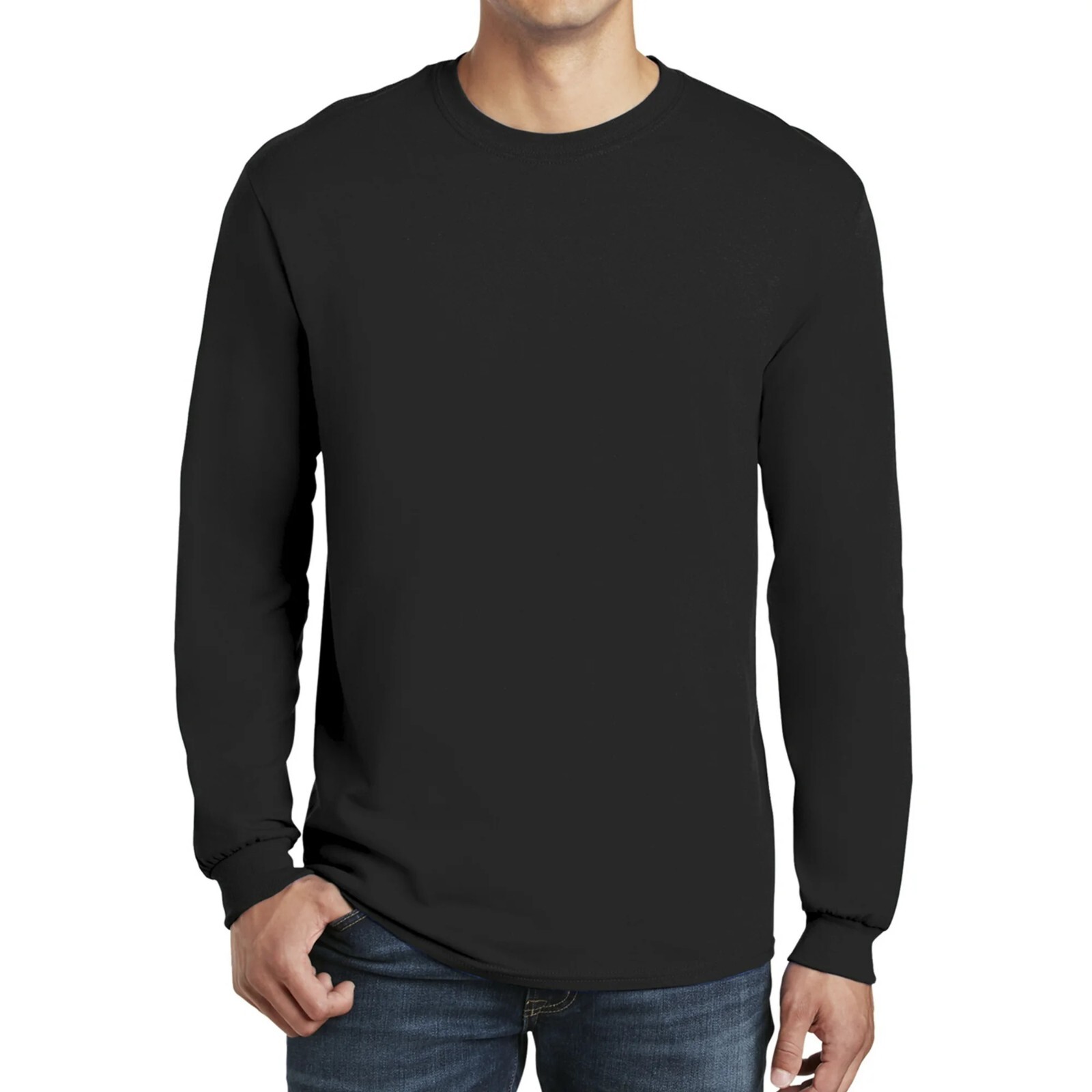 9 Pack Gildan – Heavy Cotton Long Sleeve T-Shirt 5.3 oz Comfort Fit Long Tee