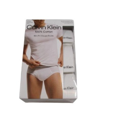 3 CALVIN KLEIN SLIM FIT BLACK WHITE CREWS S M L XL COTTON T-SHIRTS UNDERSHIRTS