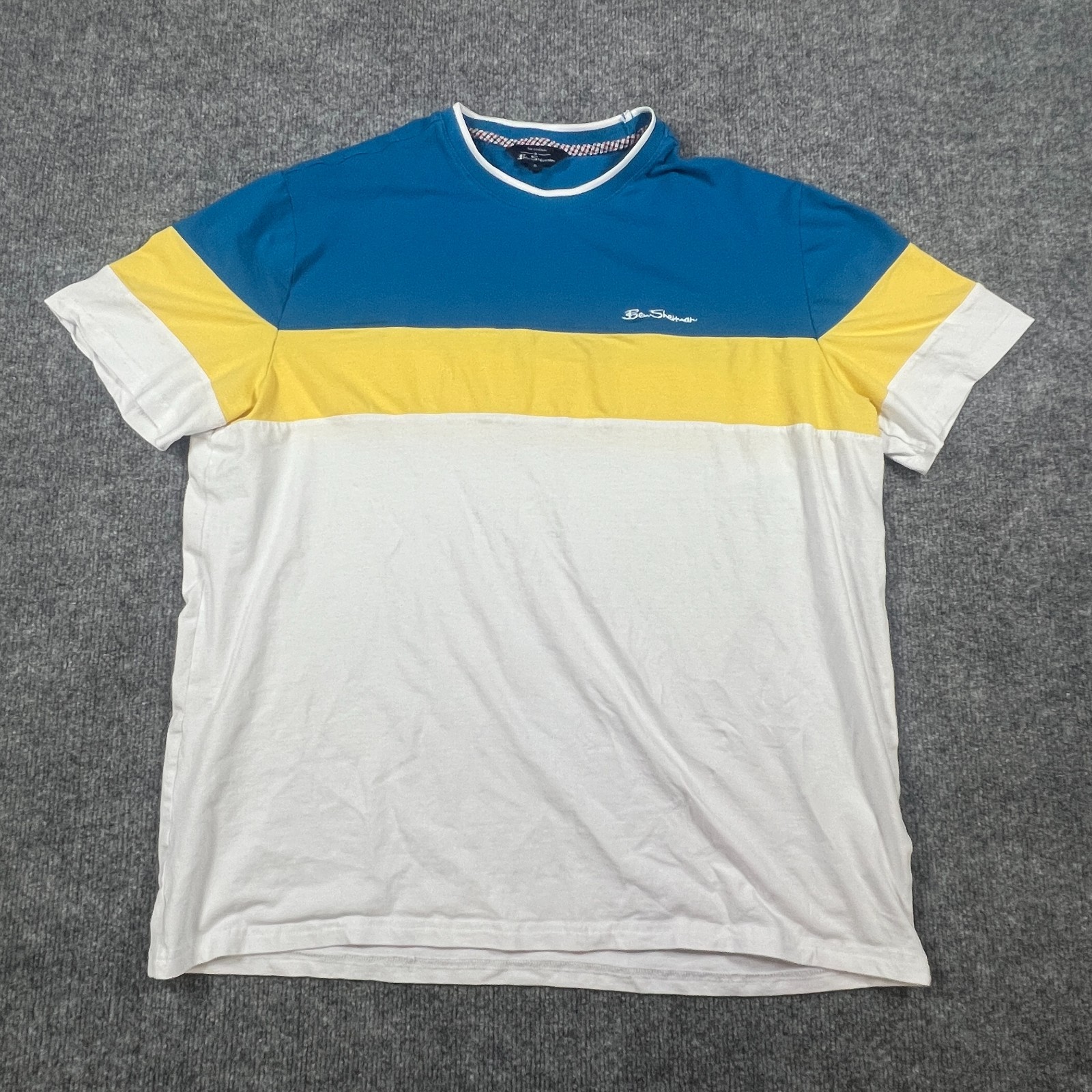 Ben Sherman Colorblock T Shirt Mens XL Multicolor Cotton Stretch Short Sleeve