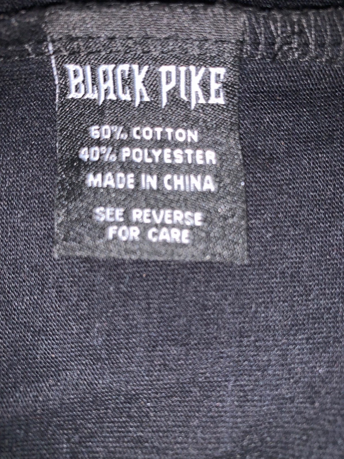 Black Pike men’s all seasons T shirt graphic printed black red white M cott blen