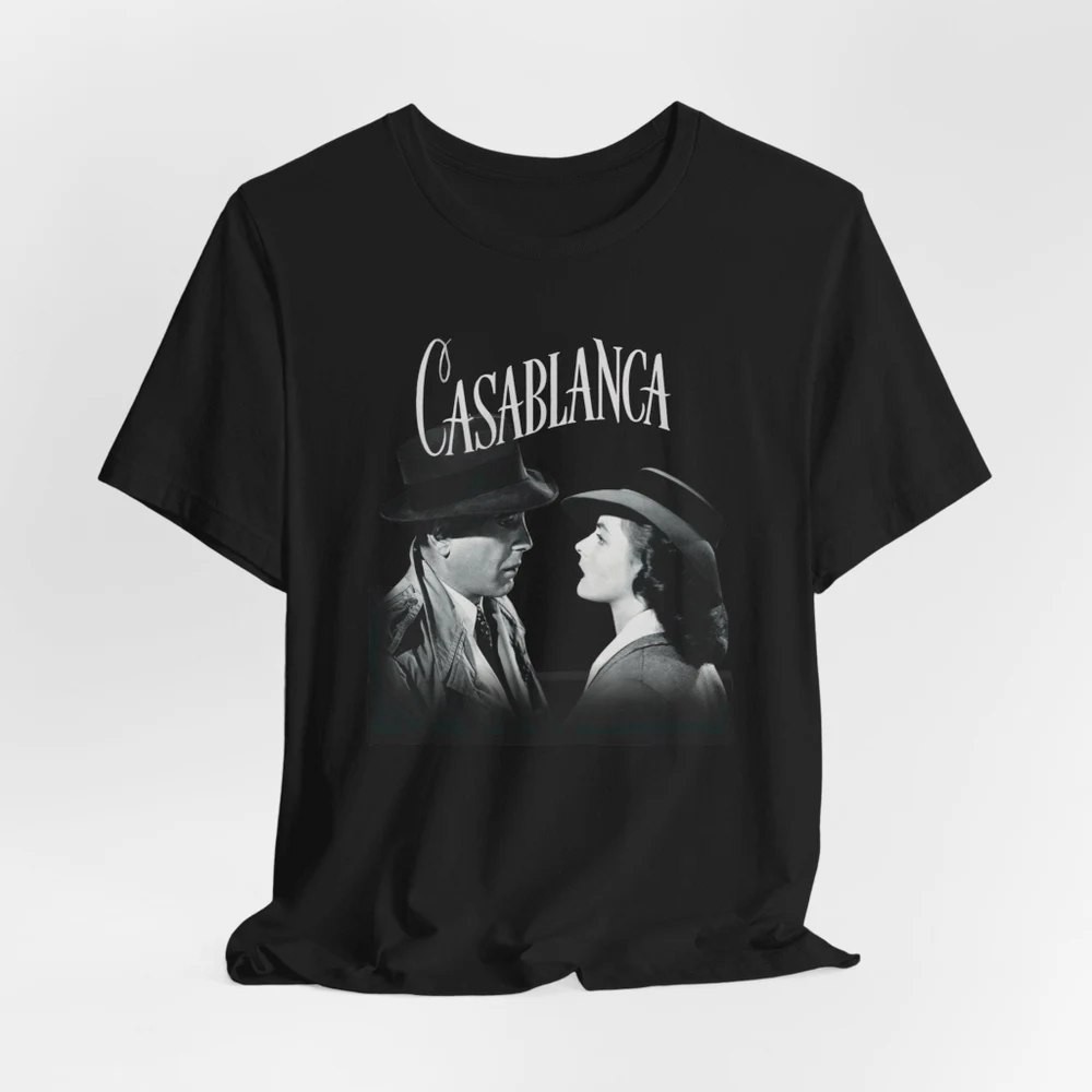 Casablanca Movie T-Shirt Black Classic Film Humphrey Bogart Tee – T871
