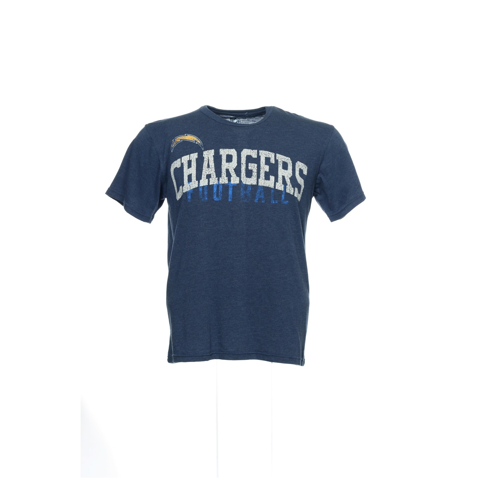 NFL Mens Crew Neck T-Shirt S Dark Blue Heather Graphic Poly Cotton Rayon Sports
