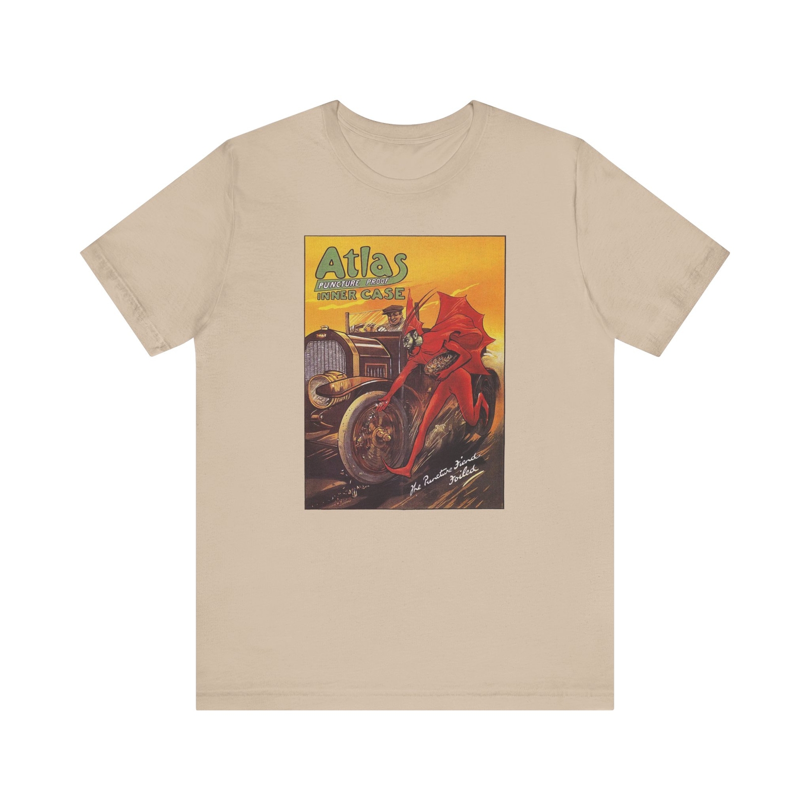 Vintage Ad Atlas Puncture Proof Inner Tubes Unisex Bella Canvas 3001 Tee