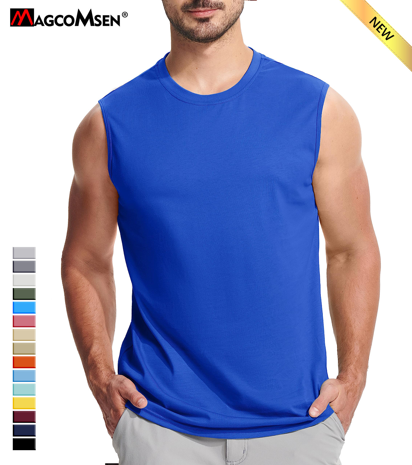 Mens Casual Workout Tank Gym Cotton Sleeveless Quick Dry Swim Sport Muscle Shirt