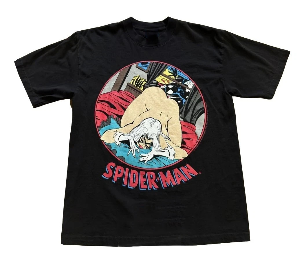 Marvel Comic Spiderman Venom Black Cat T-Shirt ( Reprint DTG)