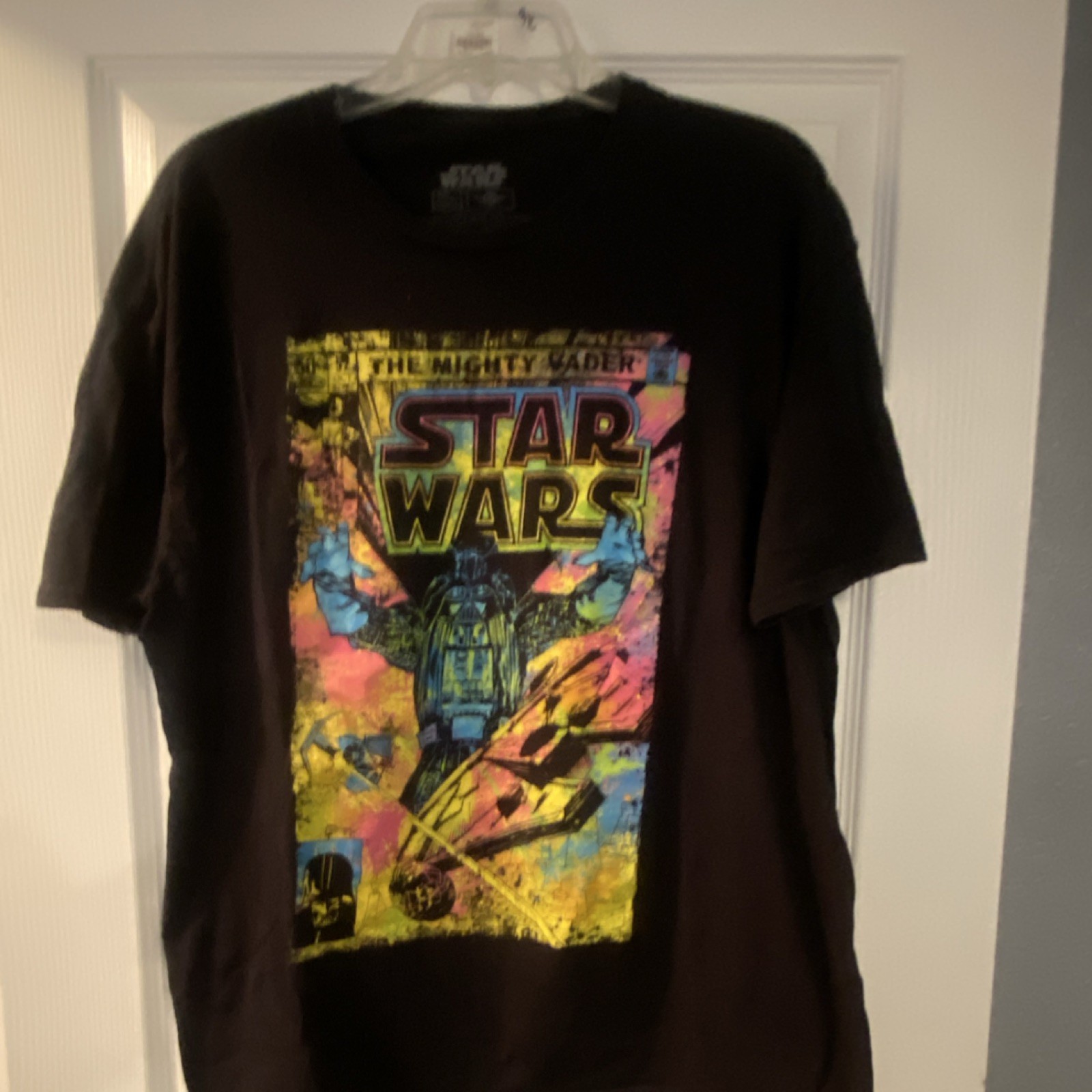 Star Wars Darth Vader Men’s Black Graphic Print Short Sleeve T-Shirt Size L