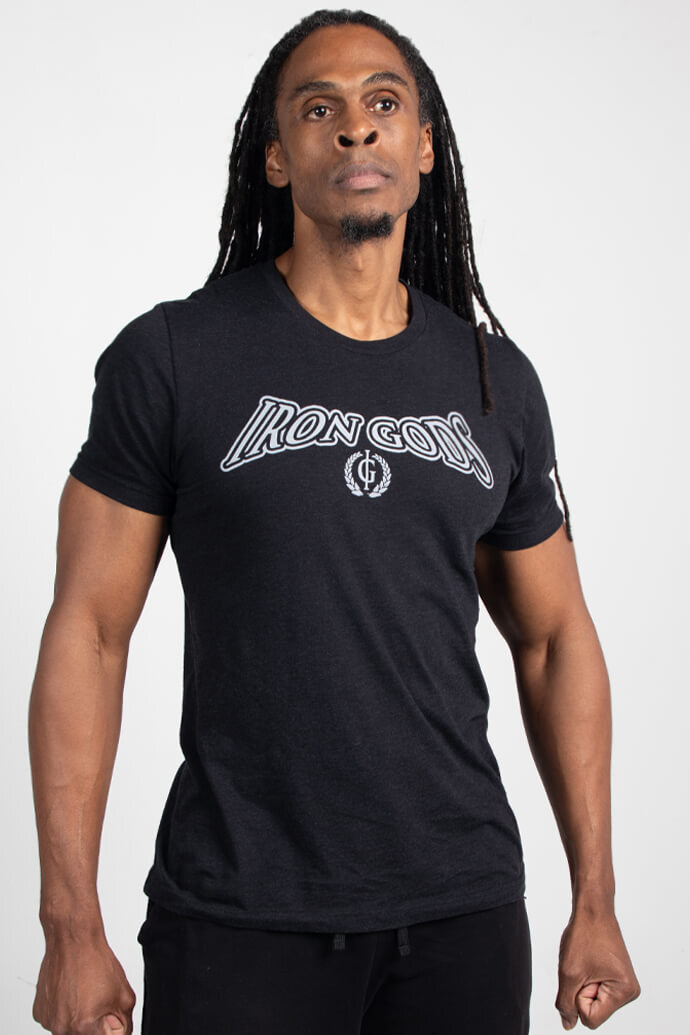 Iron Gods Official Logo Workout T-Shirt Weight Training Bodybuilding Pump Cover