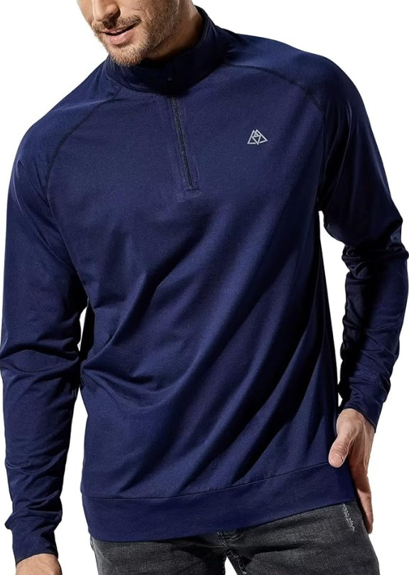 Haimont Men’s 1/4 Zip Golf Shirt Long Sleeve Athletic Pullover Lightweight Fleec