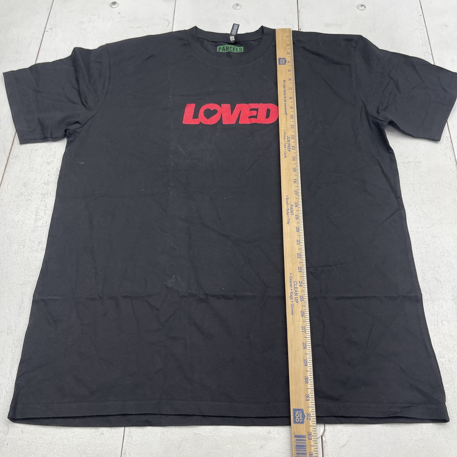 AS Colour Loved Shirt Mens 2XL Black Parcels Logo Graphic Tee Cotton Heart