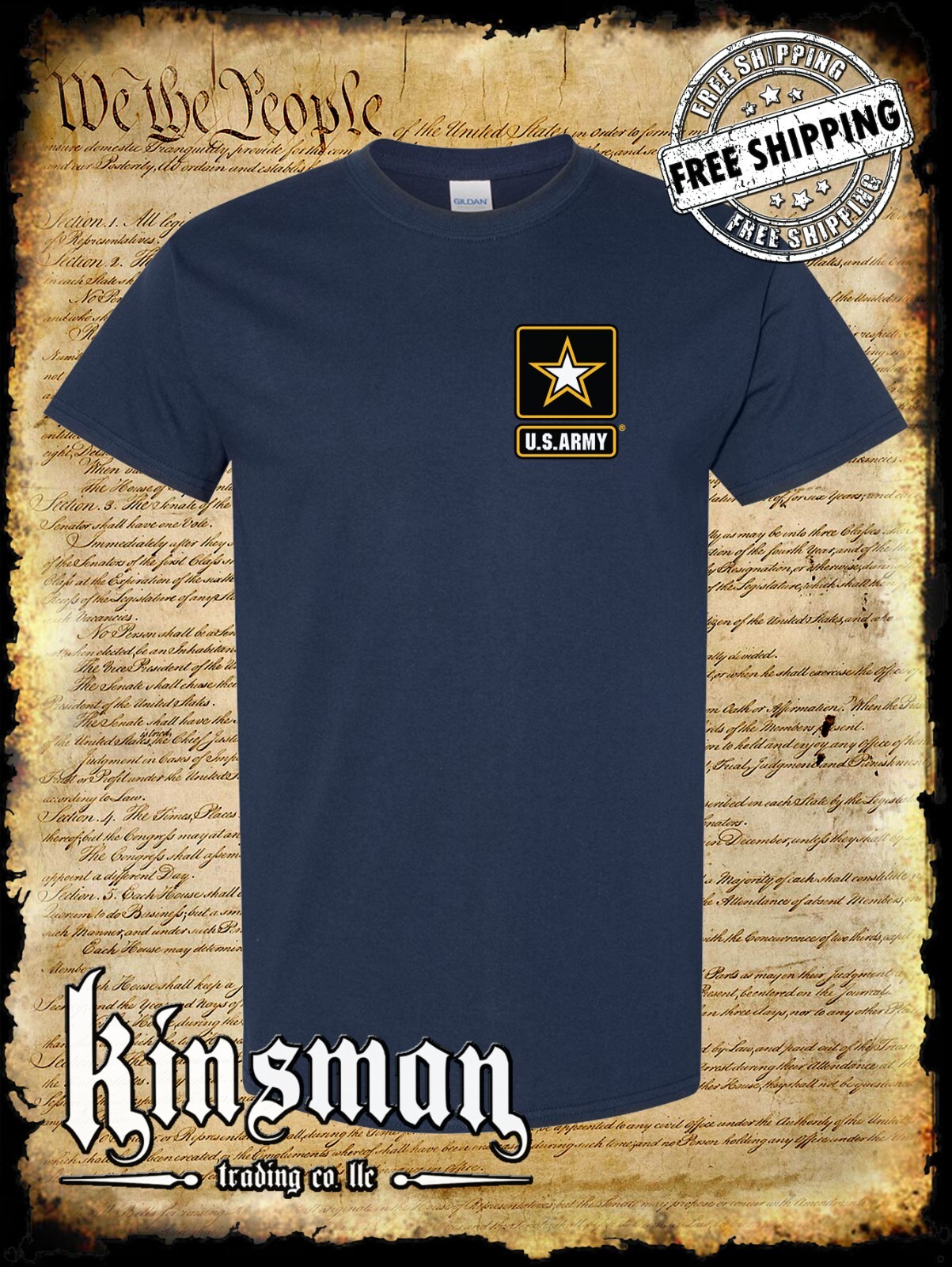 US Army Logo Crest T-Shirt / United States of America Military Official Licensed