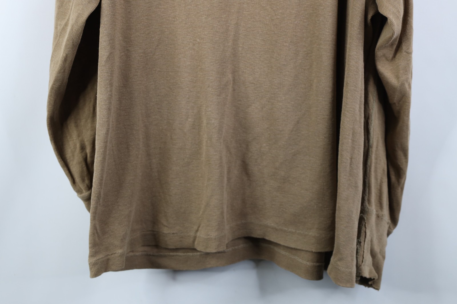 Vtg USGI Mens XL Thrashed Wool Blend Ribbed Knit Henley Undershirt T-Shirt USA