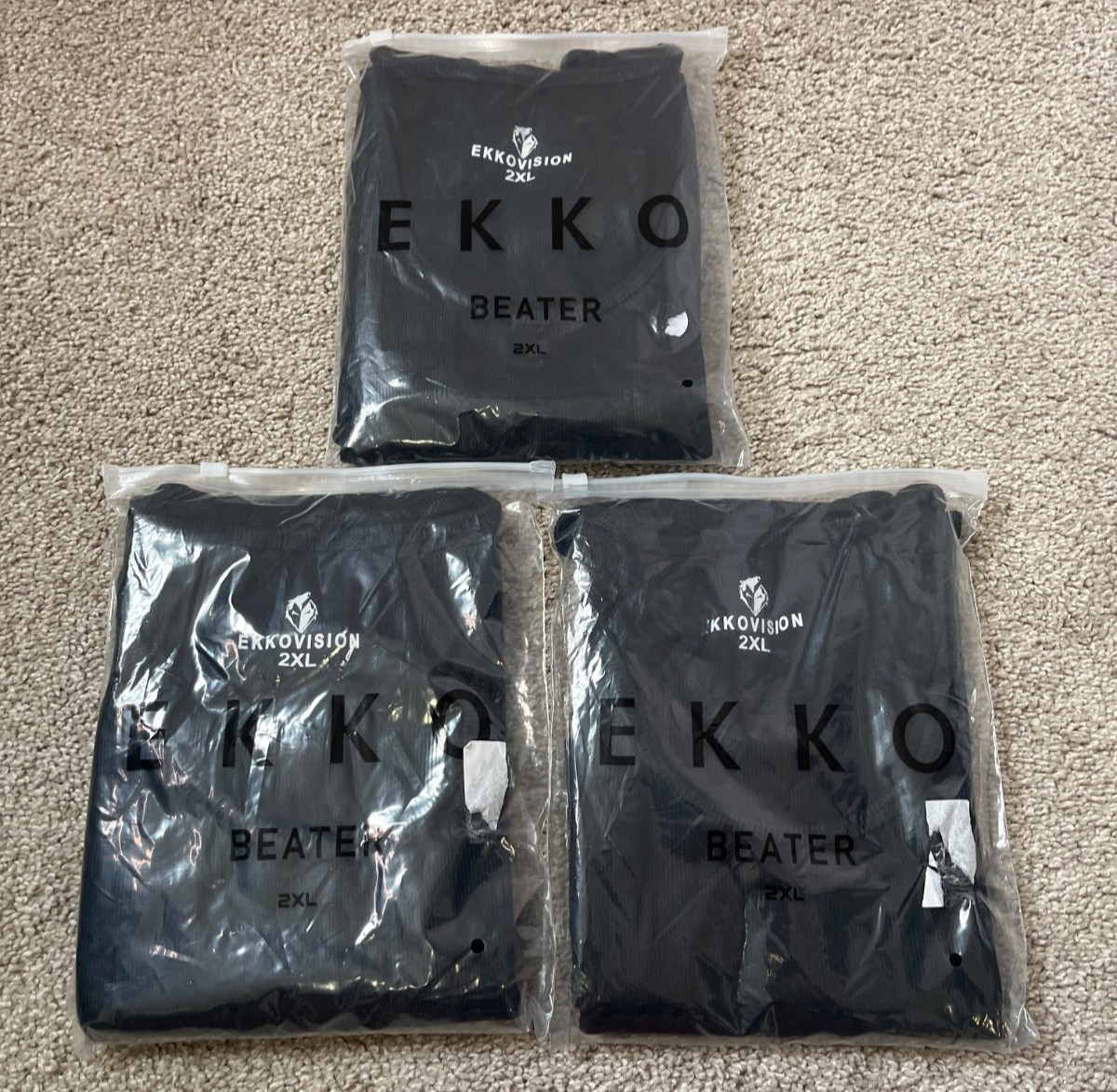 Ekkovision Beaters, Men’s lot of 3, Cotton Spandex Blend Tanks Tops for Men 2XL