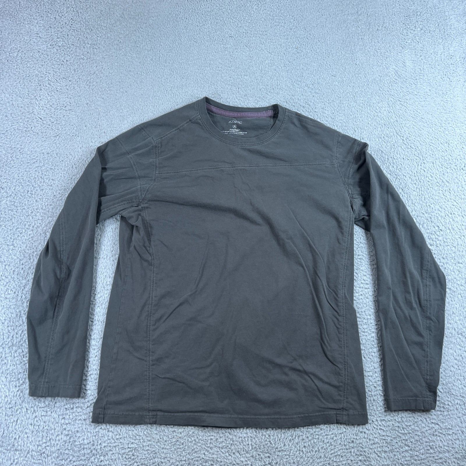 Kuhl Shirt Mens Medium Gray Wildfibre Organic Cotton Long Sleeve Tee Tagless