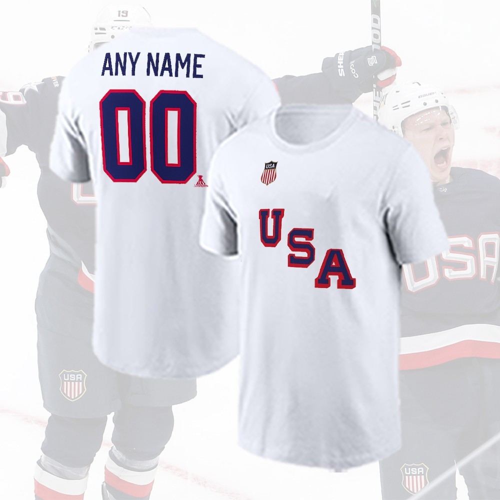 HOT! US Hockey Team Custom Name and Number Personalized Fan Gear Edition