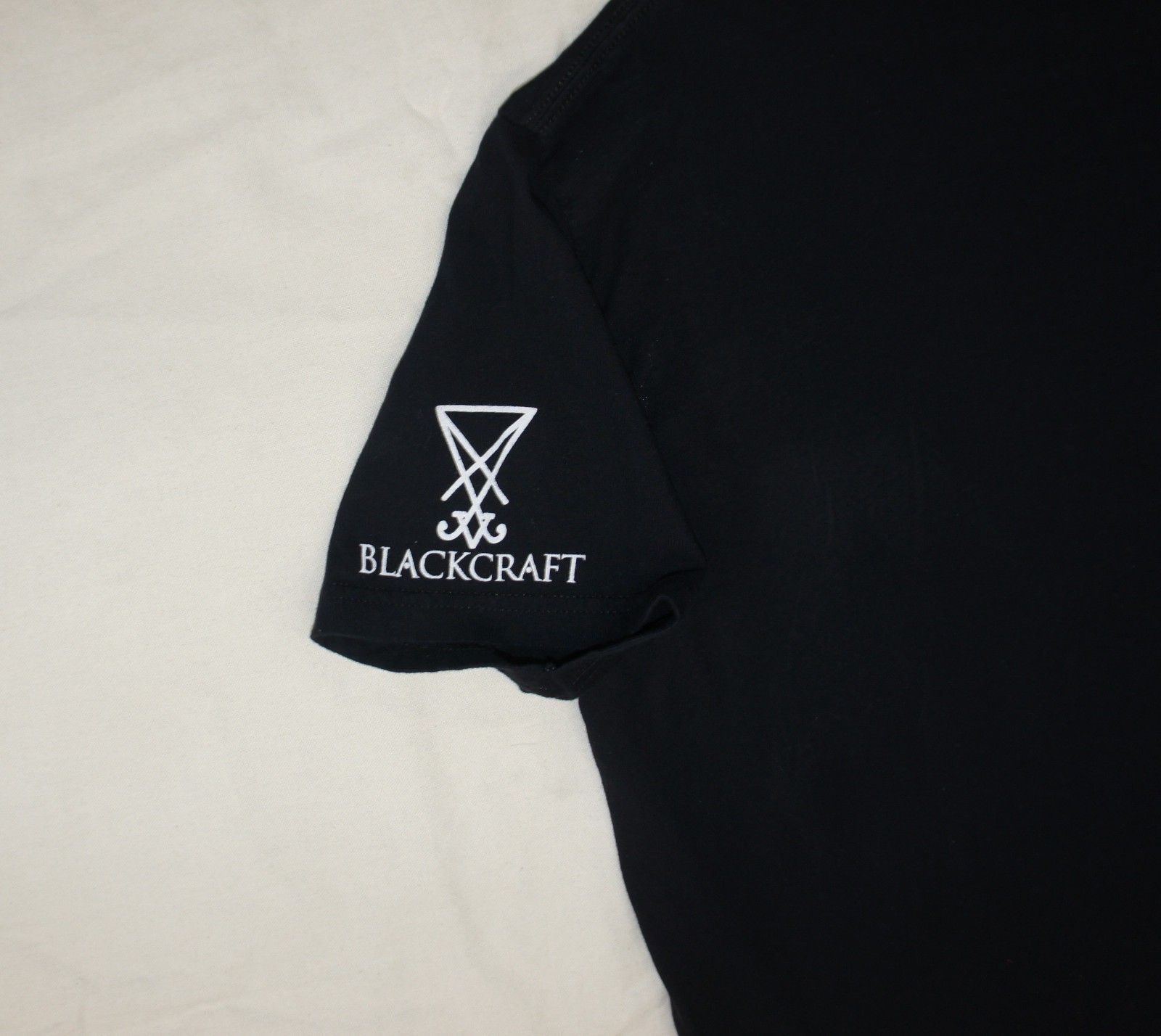 Blackcraft Cult Witch Inverted Cross T-Shirt Black XL Luciferian Seal Sleeve