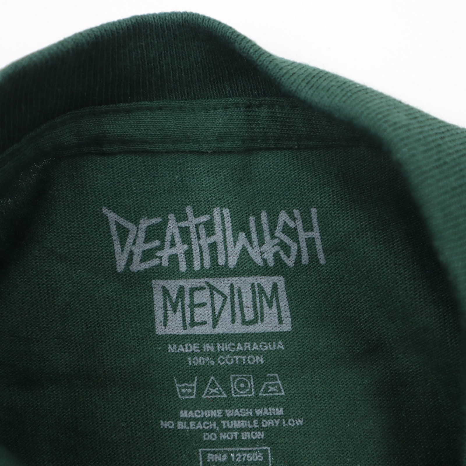 Deathwish Revenge T-Shirt Mens Medium Forest Green Skull Graphic Skate NEW