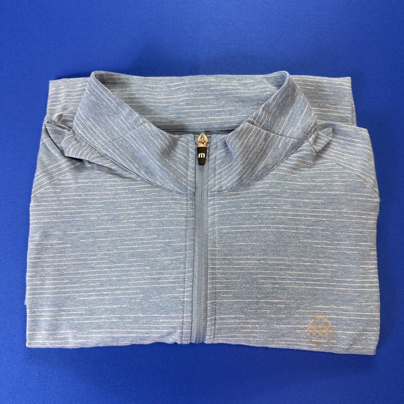 Travis Mathew Fresh Energy Men’s Long Sleeve 1/4 Zip Pullover Shirt Large Blue