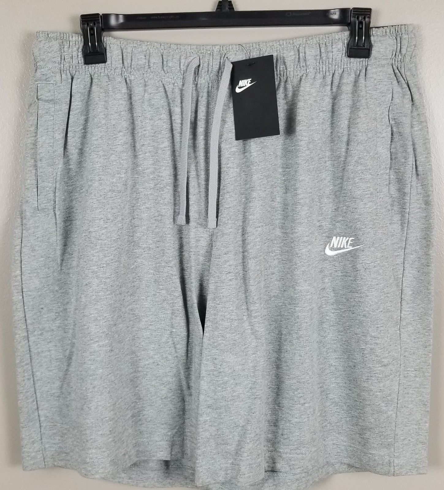 NIKE SWOOSH OUTFIT SHIRT + SHORTS SET GYM WORKOUT BLACK GREY NEW (SIZE XL)