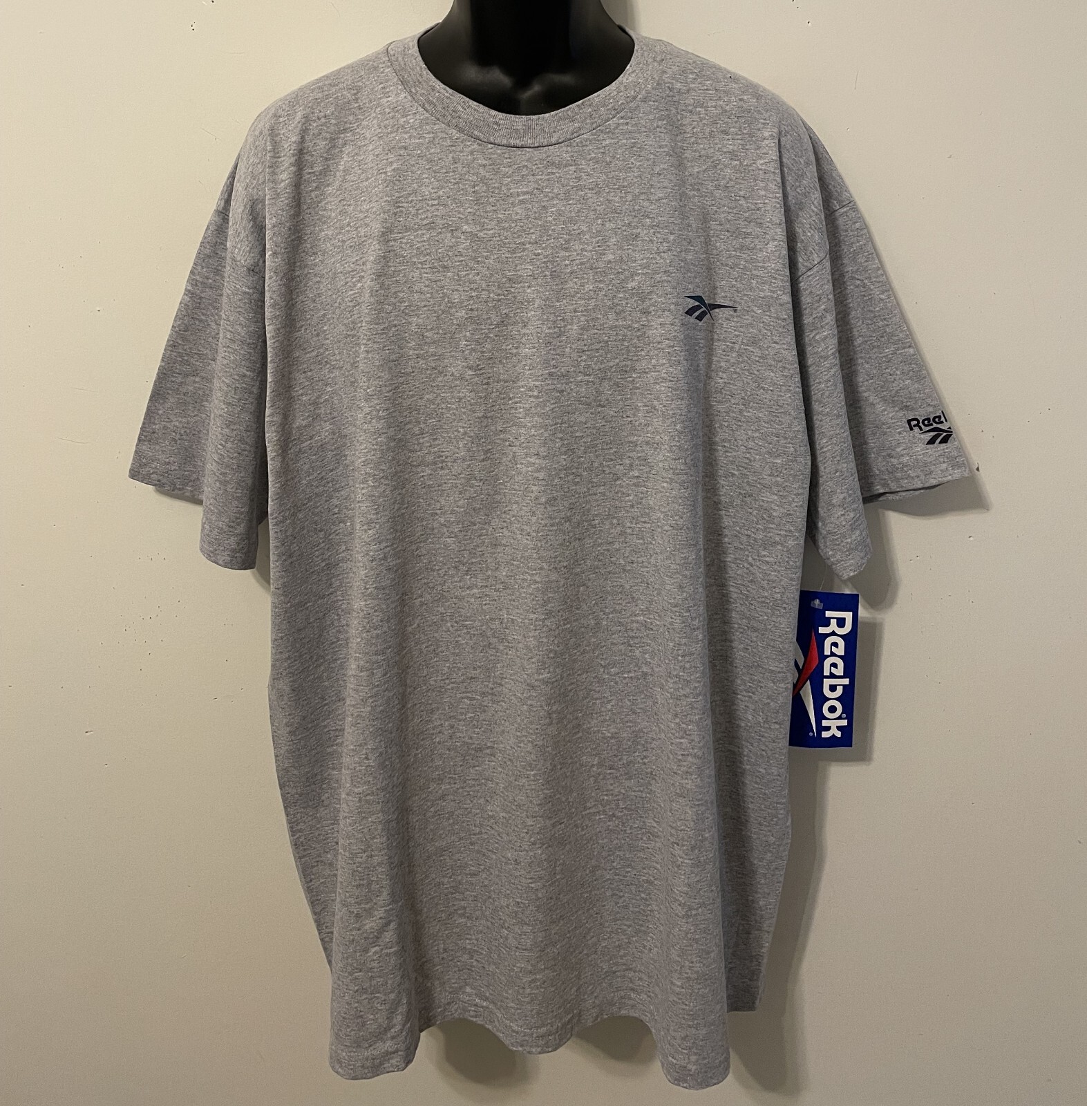 Vintage 90’s REEBOK T-SHIRT *DARK GRAY* NEW Old Stock NWT 2X-LARGE