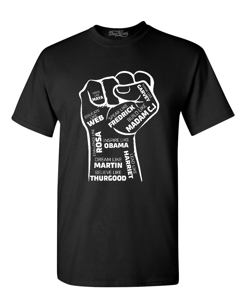 Influential Inspiring Black Leaders Fist T-shirt Civil Rights Shirts