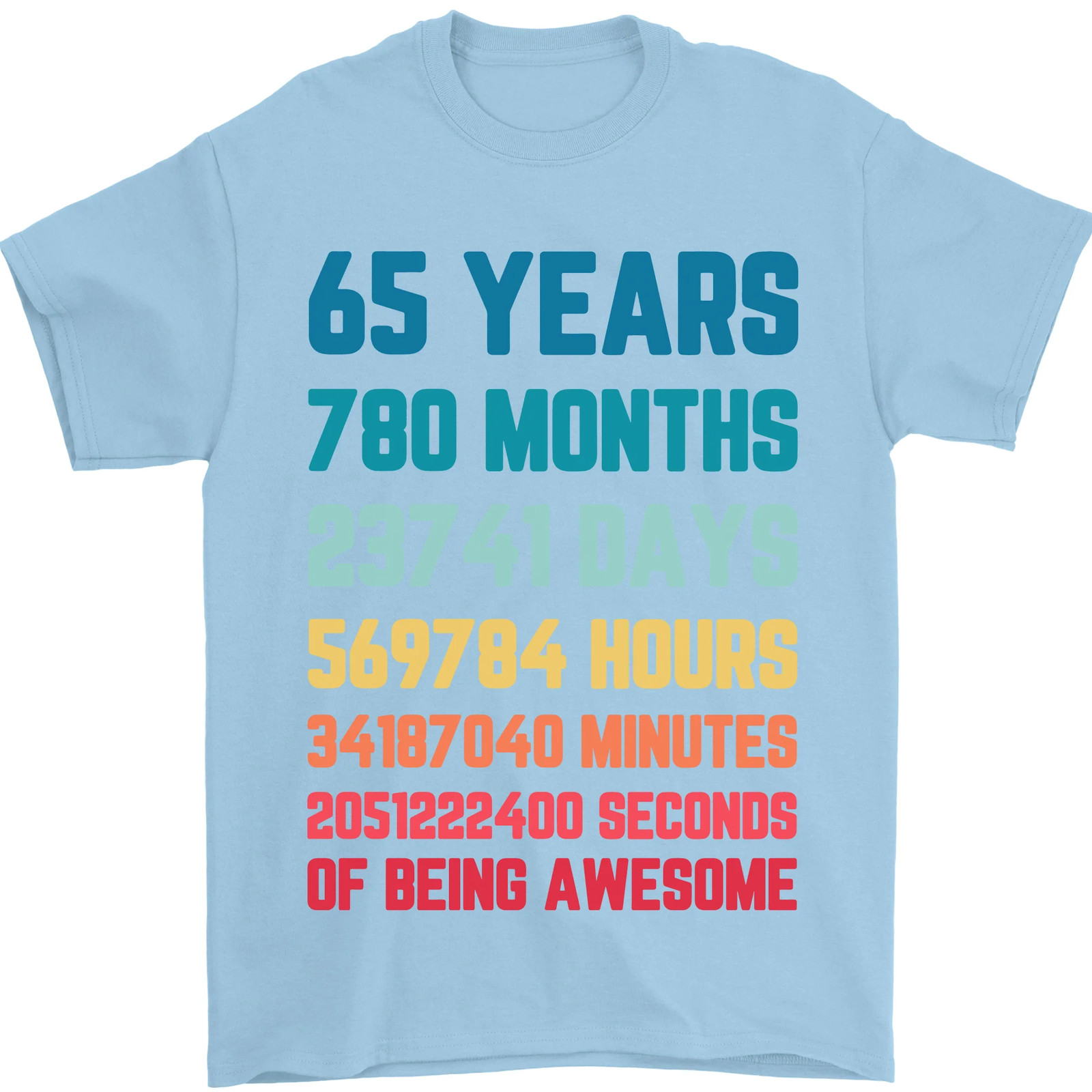 65th Birthday 65 Year Old Mens T-Shirt 100% Cotton