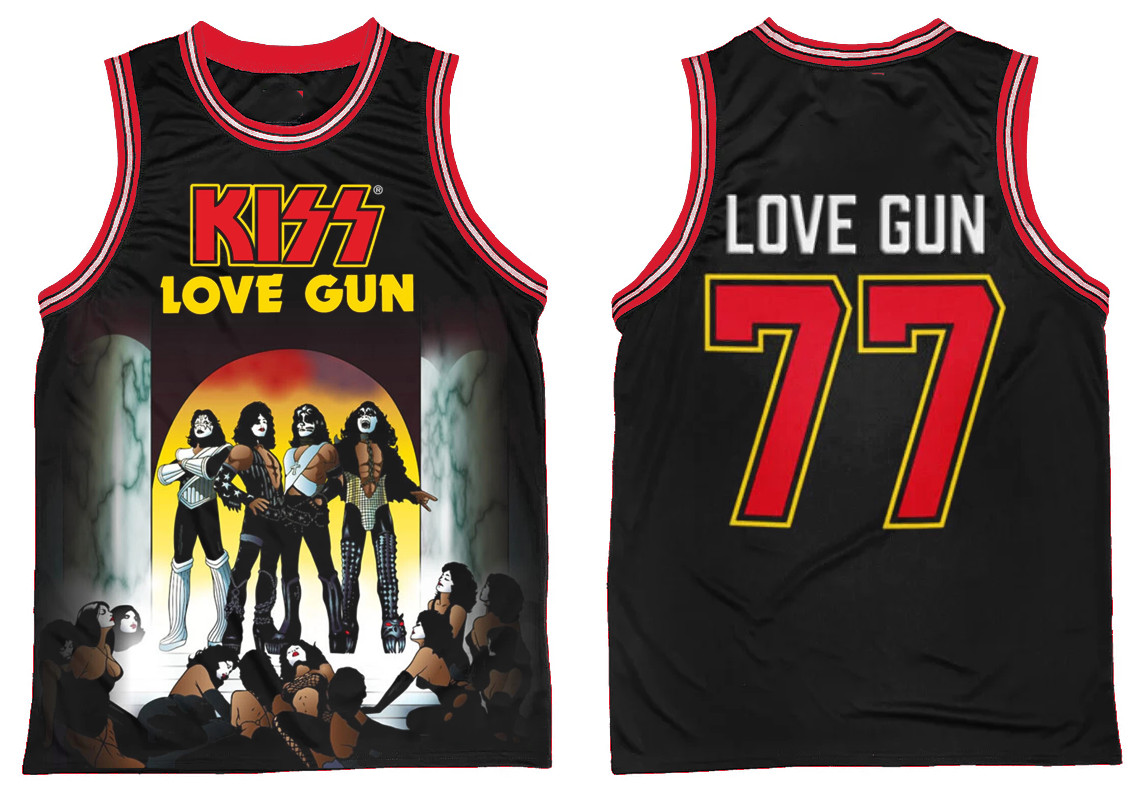 KISSmas Love Gun 77 Basketball Jersey All sizes 1F2840