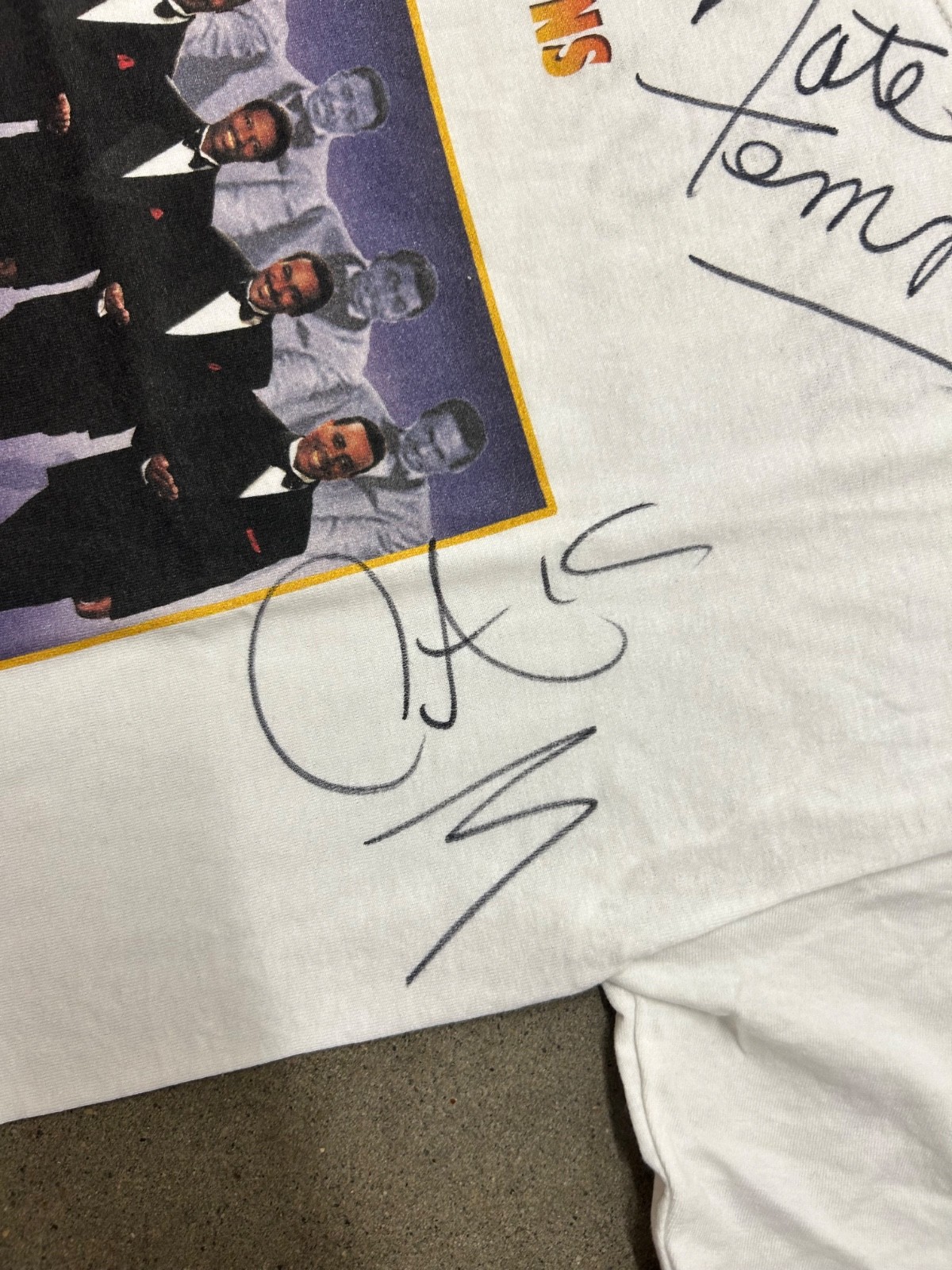 Vintage 00s The Temptations Tribute Signed Mens Band Music Shirt White Large