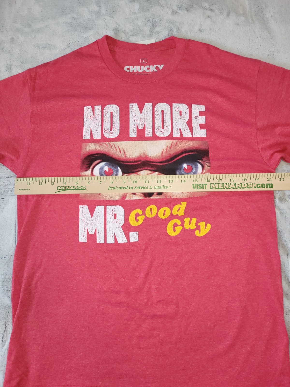 Chucky Mens Size Large No More Mr Nice Guy Child’s Play Red Short Sleeve Tshirt