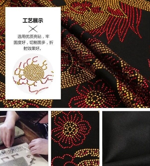 New Men Luxury Rhinestones Dragon Fashion Black White Red T-Shirt High Quality