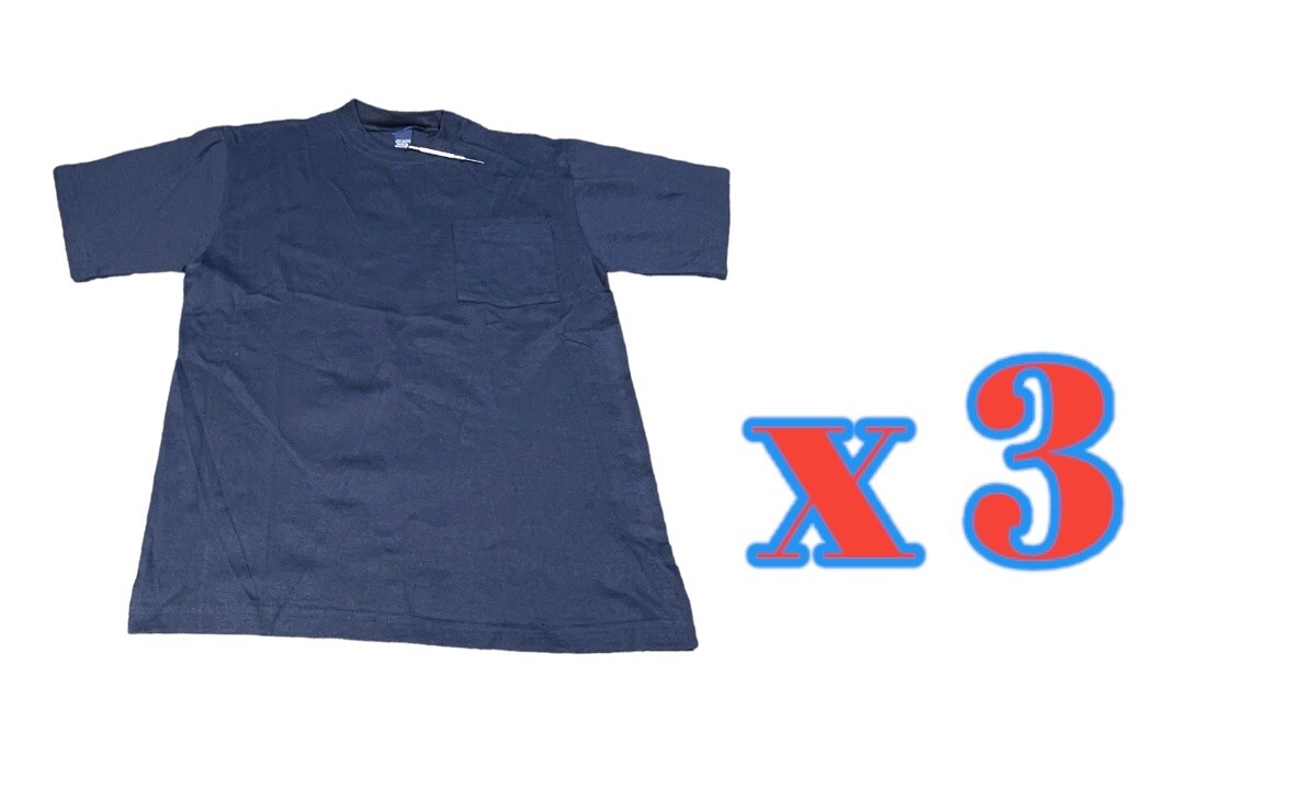 Lot of 3 Vintage Single Stitch Pocket Blank T Shirts Youth M 12/14 Adult Small