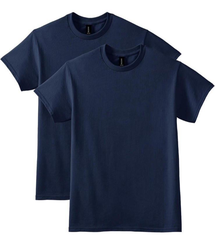 (PACK OF 2) Gildan Unisex-Adult Dryblend T-Shirt Navy Medium G8000