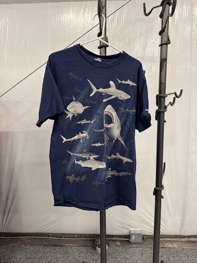 Vintage Shedd Aquarium Shark T-Shirt Navy Blue Marine Life Graphic Tee Size XL